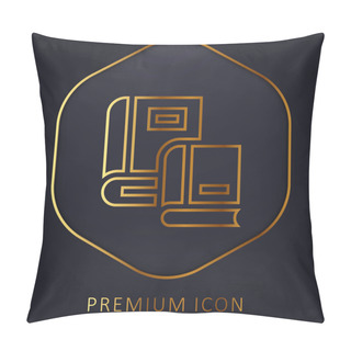 Personality  Book Golden Line Premium Logo Or Icon Pillow Covers