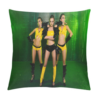 Personality  Three Sexy Cute Girls In Stage Costumes Pillow Covers
