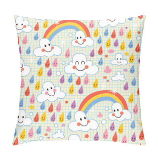 Personality  Clouds, Rainbows, Rain Drops Pattern Pillow Covers