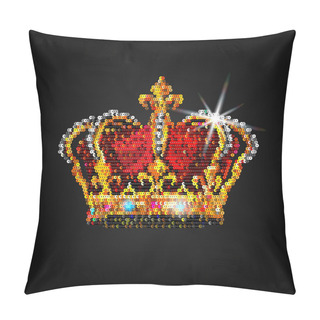 Personality  Sequins Royal Crown Pillow Covers