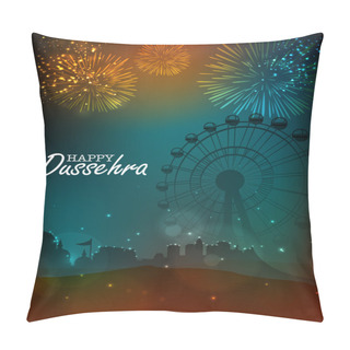Personality  Creative Temple For Happy Dussehra Celebration. Pillow Covers