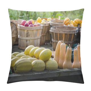 Personality  Fall Produce At A Rural Road Side Stand Pillow Covers