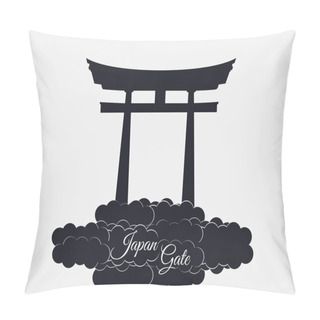 Personality  Japan Gate Isolated On White Background, Torii Gate, Japanese Gate. Torii Gate In The Clouds. Symbol Japan. Pillow Covers