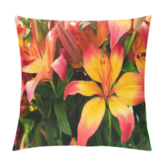 Personality  Pink Lily Flowers Pillow Covers