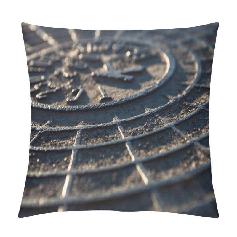 Personality  Close-up Of The Metal Manhole Cover Pillow Covers