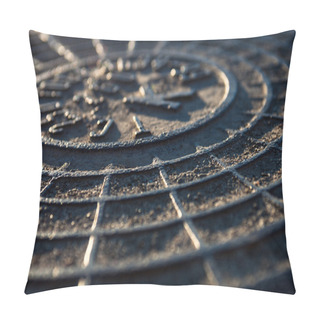 Personality  Close-up Of The Metal Manhole Cover Pillow Covers