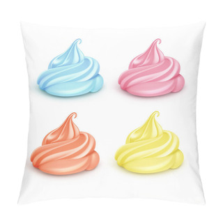 Personality  Set Of Colored Whipped Cream For Cupcakes Pillow Covers