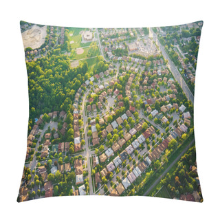 Personality  Aerial View Of Houses In Residential Suburb Pillow Covers