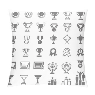 Personality  Trophy And Awards Vector Icons Set Pillow Covers