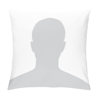Personality  Headshot. Male Default Profile. Gray Person Picture Isolated On White Background. Good Man Headshot For Your User Web Design. Minimal Flat Symbol. Vector Illustration Pillow Covers