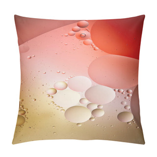 Personality  Abstract Background From Mixed Water And Oil Bubbles In Red And Yellow Color Pillow Covers