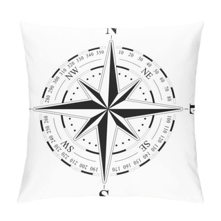 Personality  Wind Rose On A Stand-alone White Background Pillow Covers