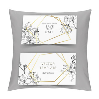 Personality  Vector Orchids. Engraved Ink Art. Wedding Background Cards With Decorative Flowers. Invitation Cards Graphic Set Banner. Pillow Covers
