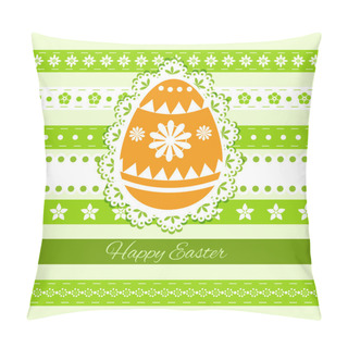Personality  Happy Easter Greeting Card. Vector Pillow Covers