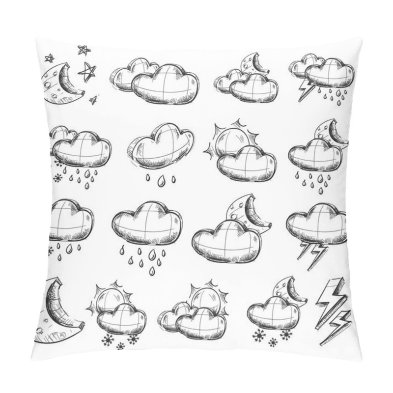 Personality  Weather Icons Collection Pillow Covers