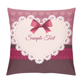 Personality  Vintage Retro Vector Cute Frame With Heart Pillow Covers