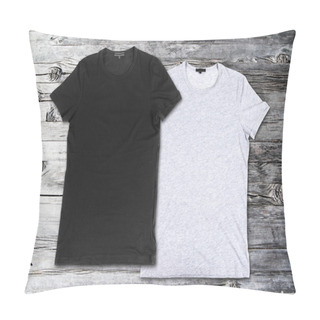 Personality  Blank Black And Gray T-shirts Pillow Covers