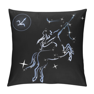 Personality  Sagittarius/Lovely Zodiac Sign Formed By Stars Pillow Covers