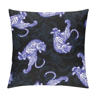 Personality  Japanese Tiger　seamlessly Pillow Covers