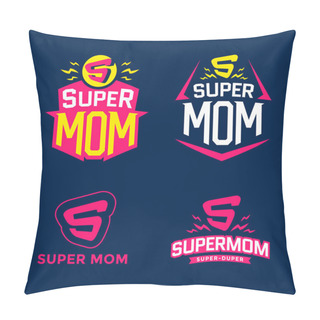 Personality  Super Mom Emblem Pillow Covers