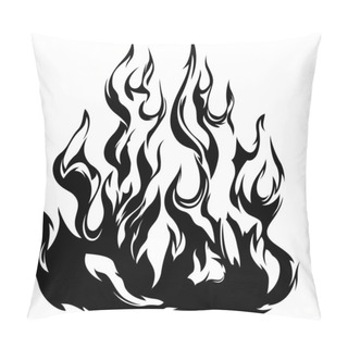 Personality  Fire Flames Isolated On White Background. Tribal Tattoo Design. Pillow Covers