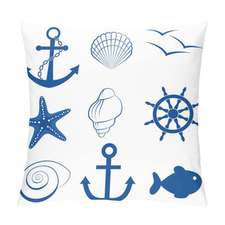 Personality  Sea Icon Set Pillow Covers