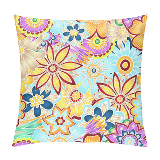 Personality  Hand Drawn Abstract Vector Floral Background. Pillow Covers