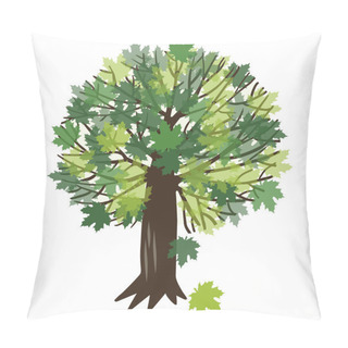 Personality  Vector Illustration With A Maple Tree Pillow Covers