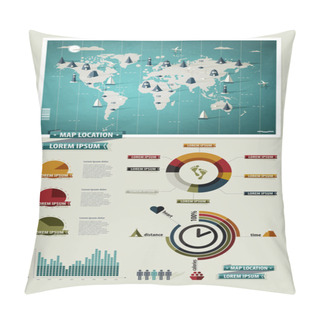 Personality  Set Elements Of Infographics. World Map And Information Graphics Pillow Covers