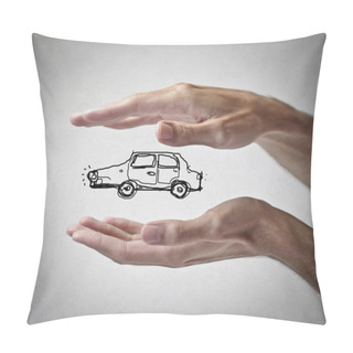 Personality  Car Between Two Hands Pillow Covers