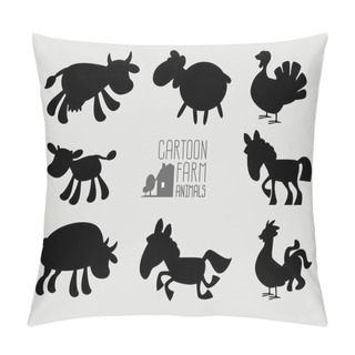Personality  Collection Silhouette Cartoon Farm Animals Pillow Covers