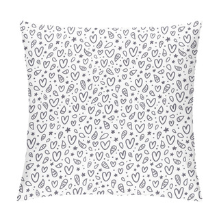 Personality  Doodle Hearts Pattern Pillow Covers