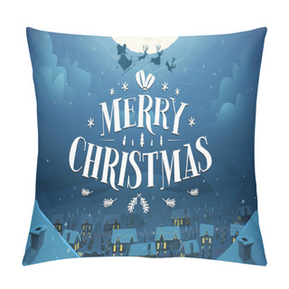 Personality  Merry Christmas And Happy New Year Card Pillow Covers