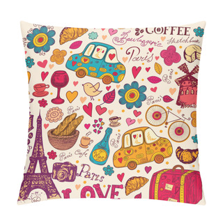 Personality  Vector Set Of Paris Symbols. Pillow Covers