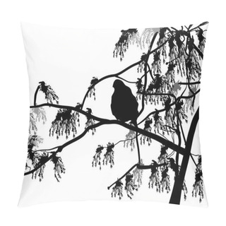 Personality  Bird On Blossoming Tree Branch Pillow Covers
