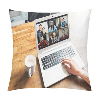 Personality  Video Meeting On Laptop Screen, Zoom App Pillow Covers