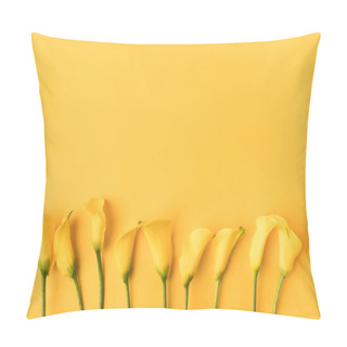 Personality  Beautiful Blooming Yellow Calla Lily Flowers Isolated On Yellow Pillow Covers