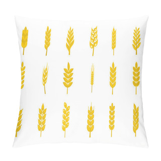 Personality  Wheat Icon Set, Flat Style Pillow Covers