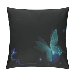Personality  Luminous Butterflies In Darkness Pillow Covers