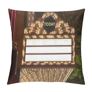 Personality  Marquee Lights At Broadway Theater Exterior Pillow Covers