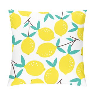 Personality  Seamless Pattern With Lemons On A White Background. Vector Pillow Covers