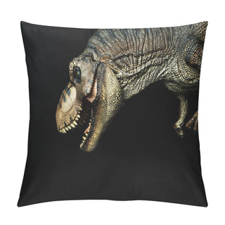 Personality  Tyrannosaurus T-rex Dinosaur On Black  Background Pillow Covers