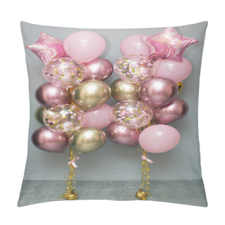 Personality  Pink And Gold Balloons Pillow Covers