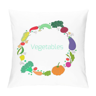 Personality  Wreath Vegetables Circle Vector Illustration Pillow Covers