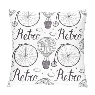 Personality Vintage Hot Air Balloon And Bicycle Pattern Pillow Covers