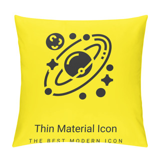 Personality Astronomy Minimal Bright Yellow Material Icon Pillow Covers