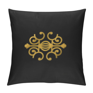 Personality  Ball Surrounded By Spirals Gold Plated Metalic Icon Or Logo Vector Pillow Covers
