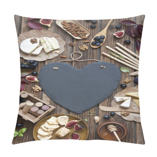 Personality  Black Heart Board Inside Of Different Food Pillow Covers