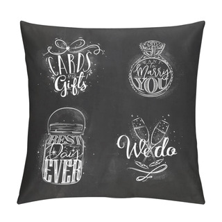 Personality  Wedding Symbols Chalk Pillow Covers