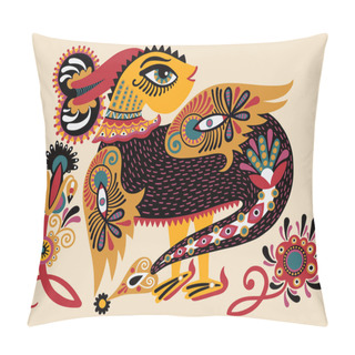 Personality  Ethnic Fantastic Animal Doodle Design In Karakoko Style, Unusual Pillow Covers